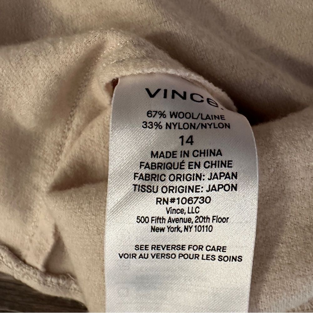 Vince High Waisted Wool Blend Belted Skirt in Oatmeal - Picture 5 of 6